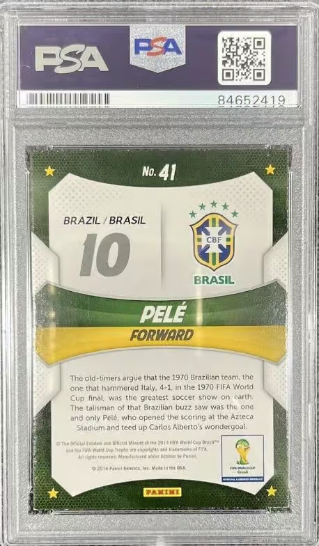 Pele Signed 2014 Panini Prizm World Cup Stars #41 – PSA 10 Autograph